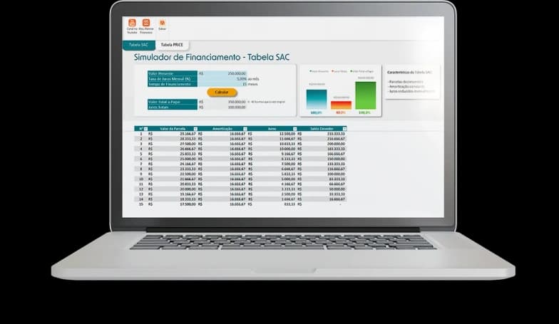 Bônus: planilha com simuladores financeiros