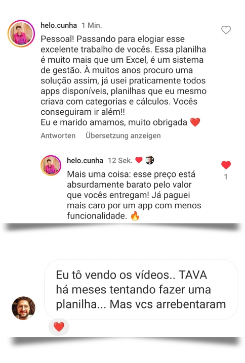 Depoimento 1 - Cliente do Meu Planner Financeiro Excel