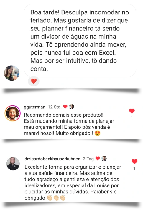 Depoimento 4 - Cliente do Meu Planner Financeiro Excel
