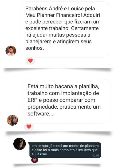 Depoimento 7 - Cliente do Meu Planner Financeiro Excel