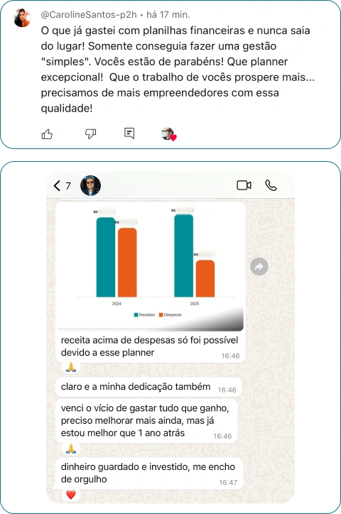 Depoimento — controle de gastos no app