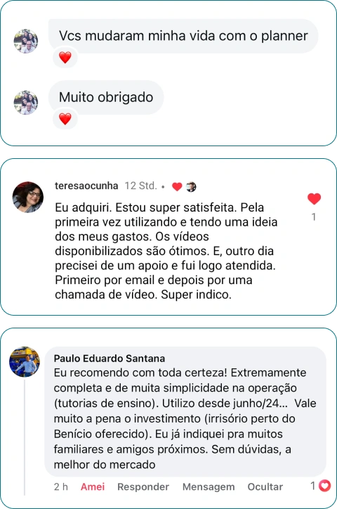 Depoimento — planejamento de metas