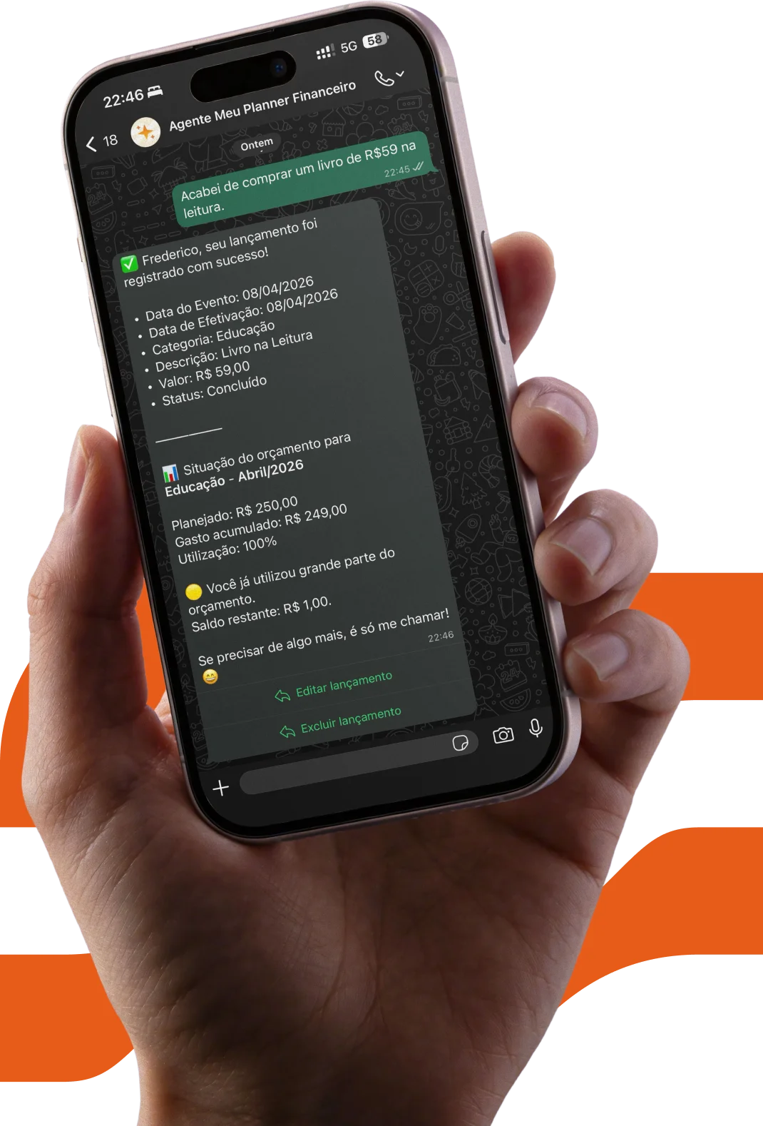 Assistente do WhatsApp em ação